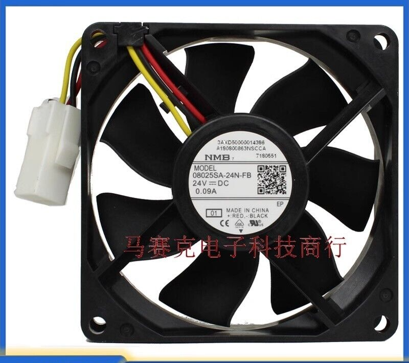 new NMB 08025SA-24N-FB 24V 0.09A 8025 8cm 3-Wire Inverter Cooling Fan