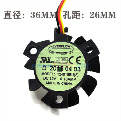EVERFLOW T124010BU 12V 0 18A double ball high air volume cooling fan