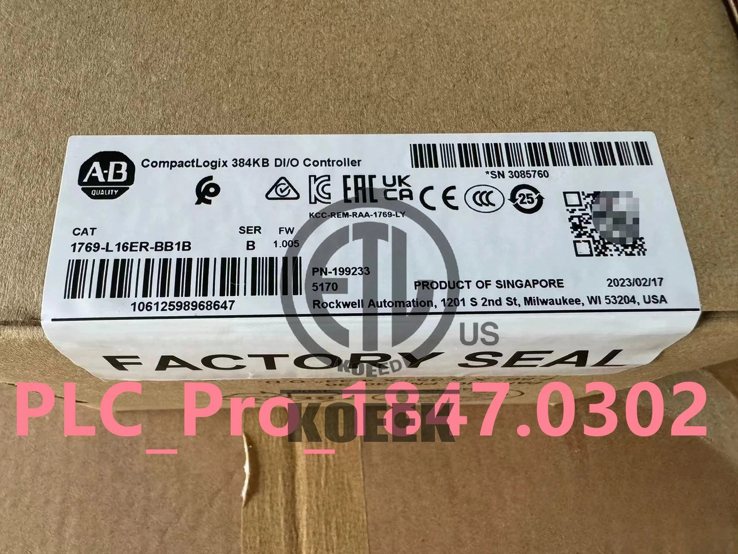 1PCS 1769-L16ER-BB1B CompactLogix 384KB Controller Fast ship #k
