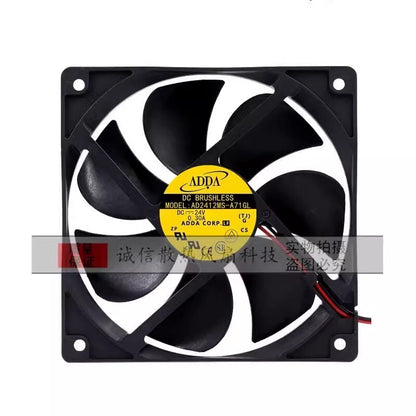 ADDA AD2412MS-A71GL DC24V 0.30A 120*120*25MM 2-Wire Inverter Cooling Fan