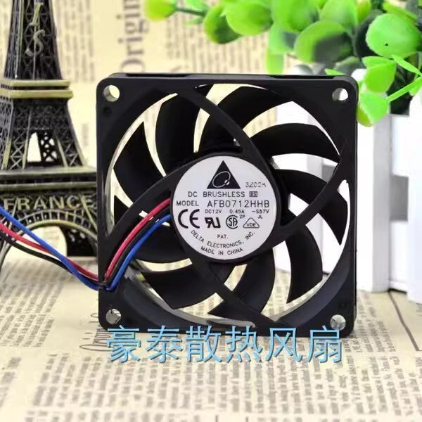 Delta AFB0712HHB DC12V 0.45A 3-Wire Ball Cooling Fan