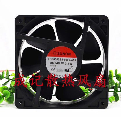 SUNON EEC0382B3-0000-A99 12038 DC24V 3.1W 12CM 2-Wire Axial Cooling Fan