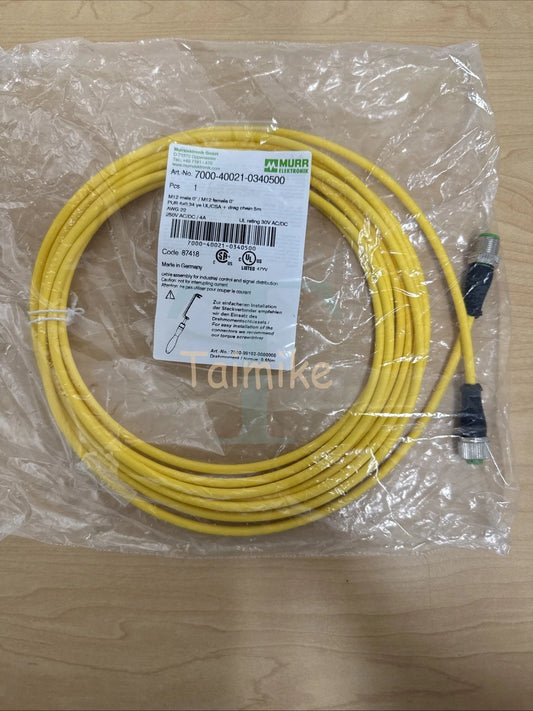 ! MURR ELEKTRONIK 7000-40021-0340500 M12 Male 0 Degree / M12 Female 0 Degree
