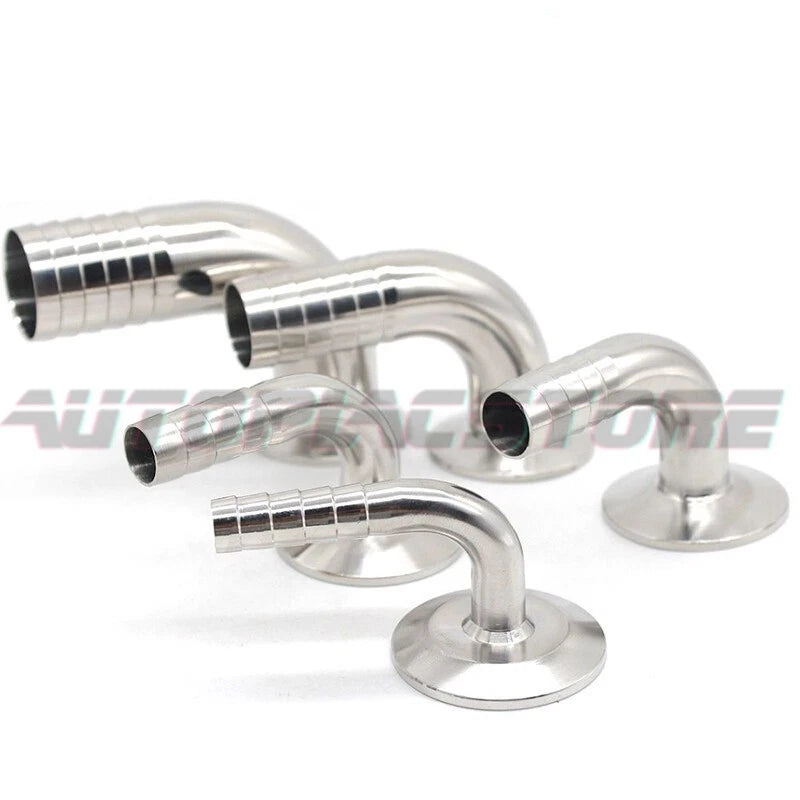1.5/2" Tri Clamp Ferrule 90 Degree Elbow SS304 Sanitary Hose Barb Pipe Fitting #