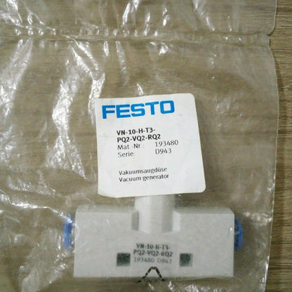 FESTO 193480 Gas Connector VN-10-H-T3-PQ2-VQ2-RQ2 - Fast Connection for Reliable Performance - FESTO