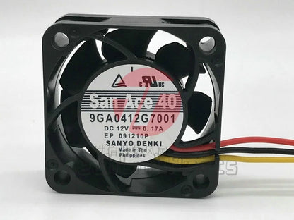 San Ace 40 4015 9GA0412G7001 12V 0.17A 4CM 3-wire cooling fan
