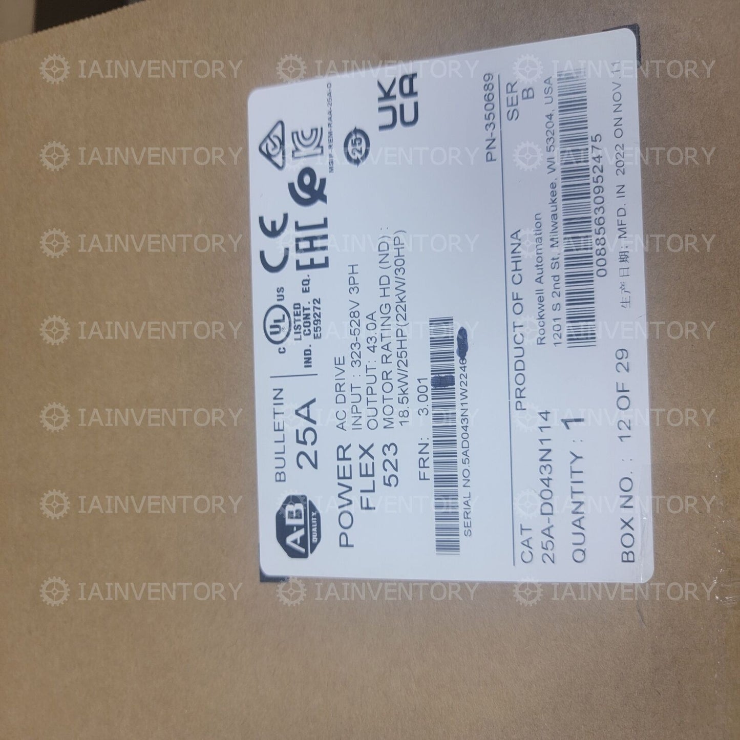 1PC NEW Allen Bradley 25A-D043N114 Next Day Air Available In Stock - ALLEN BRADLEY