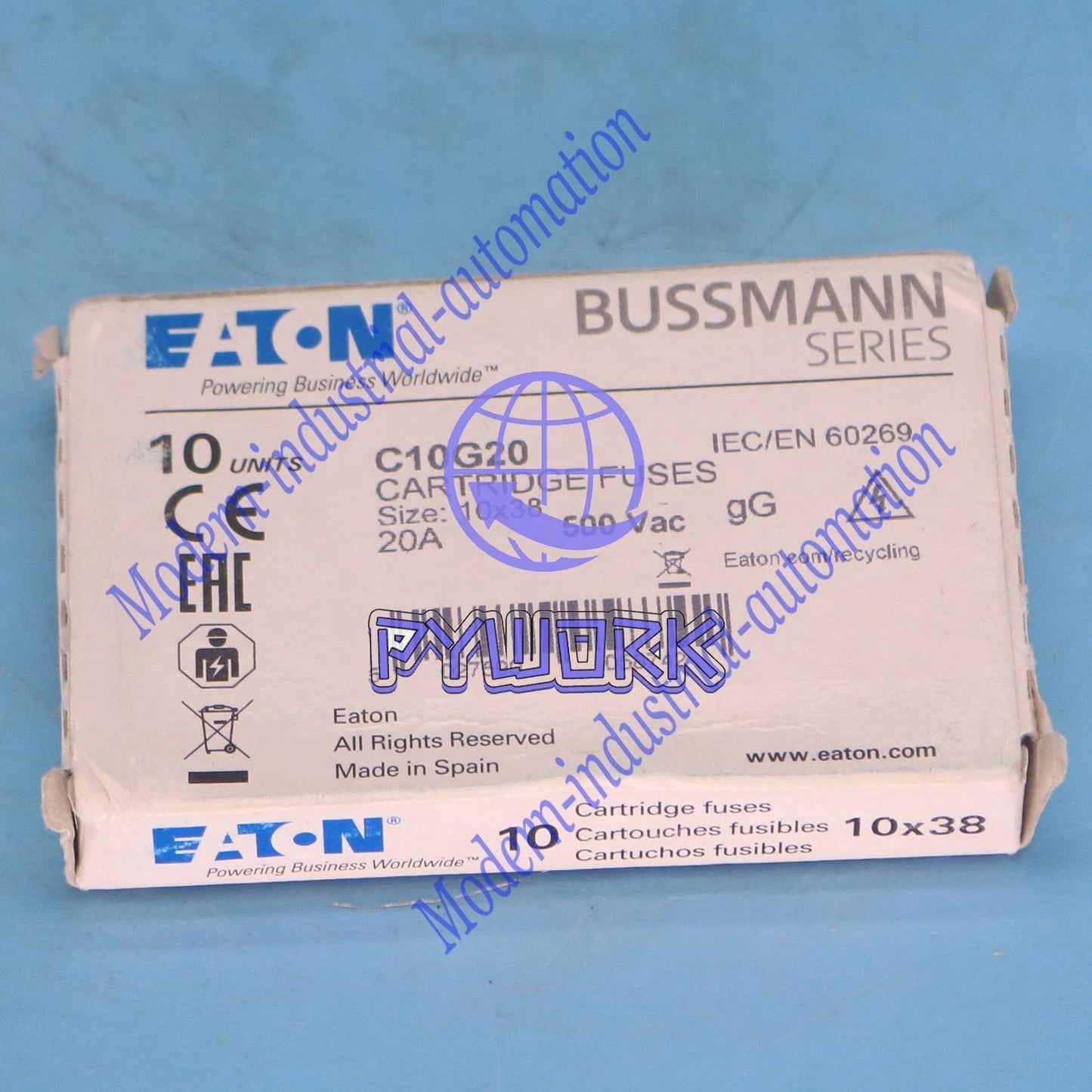 10pc eaton Bussmann C10G20 (20Amp) 20A 500Vac Cartridge Fuse 10x38mm #YP1