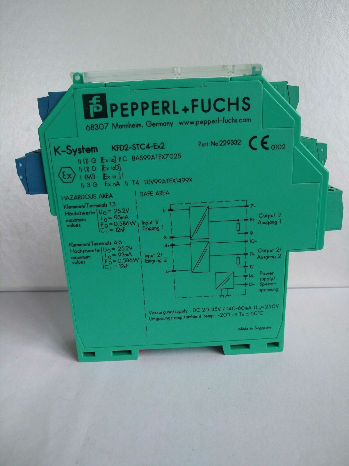 Pepperl+Fuchs Safety Barrier KFD2-STC4-EX2 - PEPPERL+FUCHS