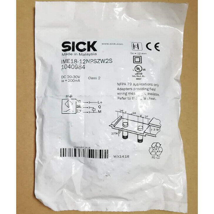 SICK Proximity Switch IME18-12NPSZW2S - SICK