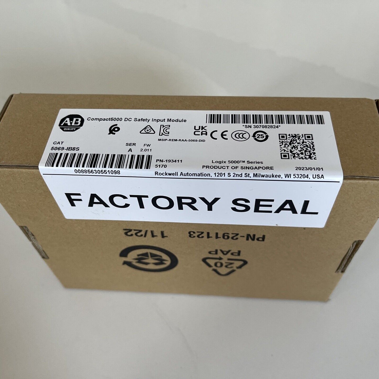 Sealed Allen Bradley 5069-IB8S Ser A Safety Input Module - ALLEN BRADLEY