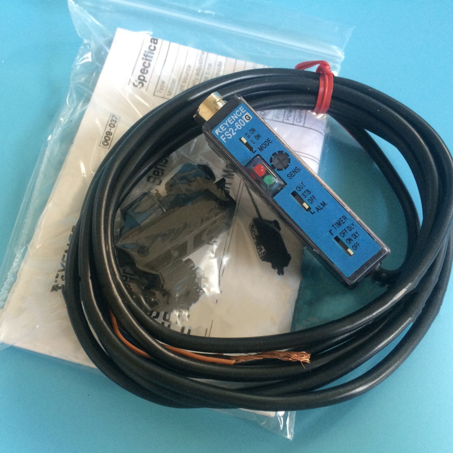 ONE KEYENCE FS2-60G Fiber optic amplifier cable stock - KEYENCE