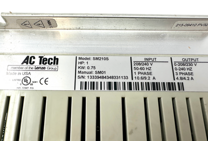 used Lenze AC Tech SM210S Inverter Drive - LENZE