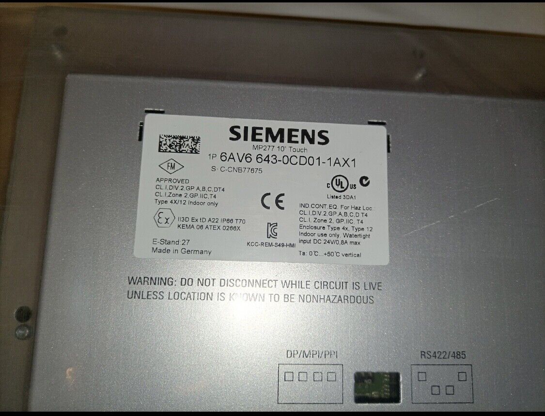 6AV6643-0CD01-1AX1 programmable touch screen - 1PC