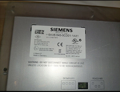 6AV6643-0CD01-1AX1 programmable touch screen - 1PC