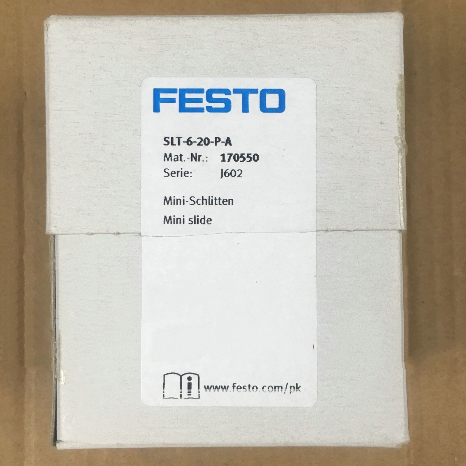 New 1PC FESTO Pneumatic Slide Spot Lever Model SLT-6-20-P-A 170550 - FESTO