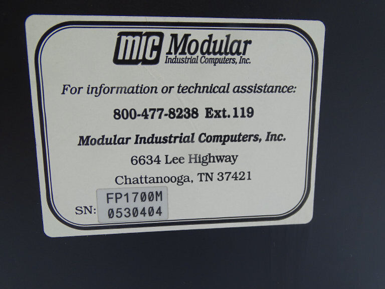 MODULAR INDUSTRIAL COMPUTERS FP1700M DISPLAY - MODULAR COMPUTERS