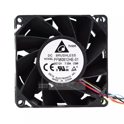 DELTA PFM0812HE-01 8038 DC12V 7.00A 4-Wire PWM Cooling Fan