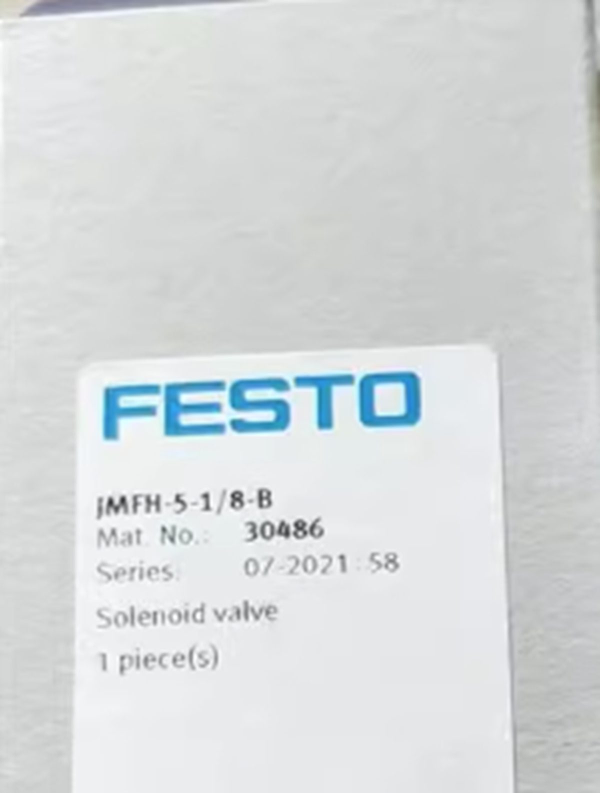 FESTO INDUSTRIAL SOLENOID VALVE JMFH518B - FESTO