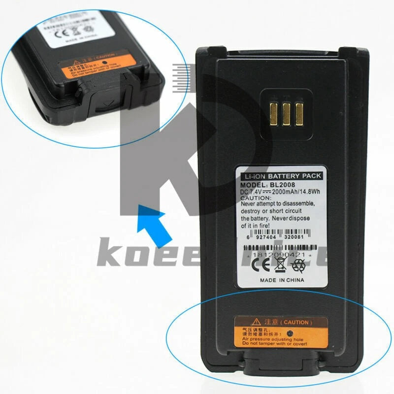 2pcs BL2008 Battery for HYTERA PD700 PD782U PD706U PD782G PD786G PD786G PD786