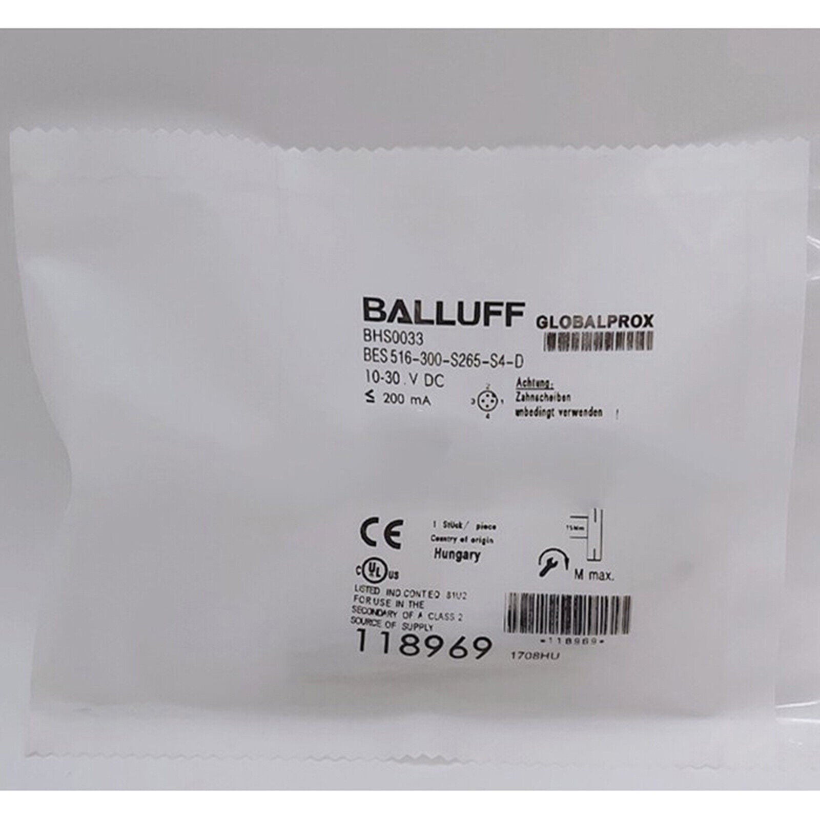 1PC BALLUFF Proximity sensor BES 516-300-S265-S4-D - BALLUFF