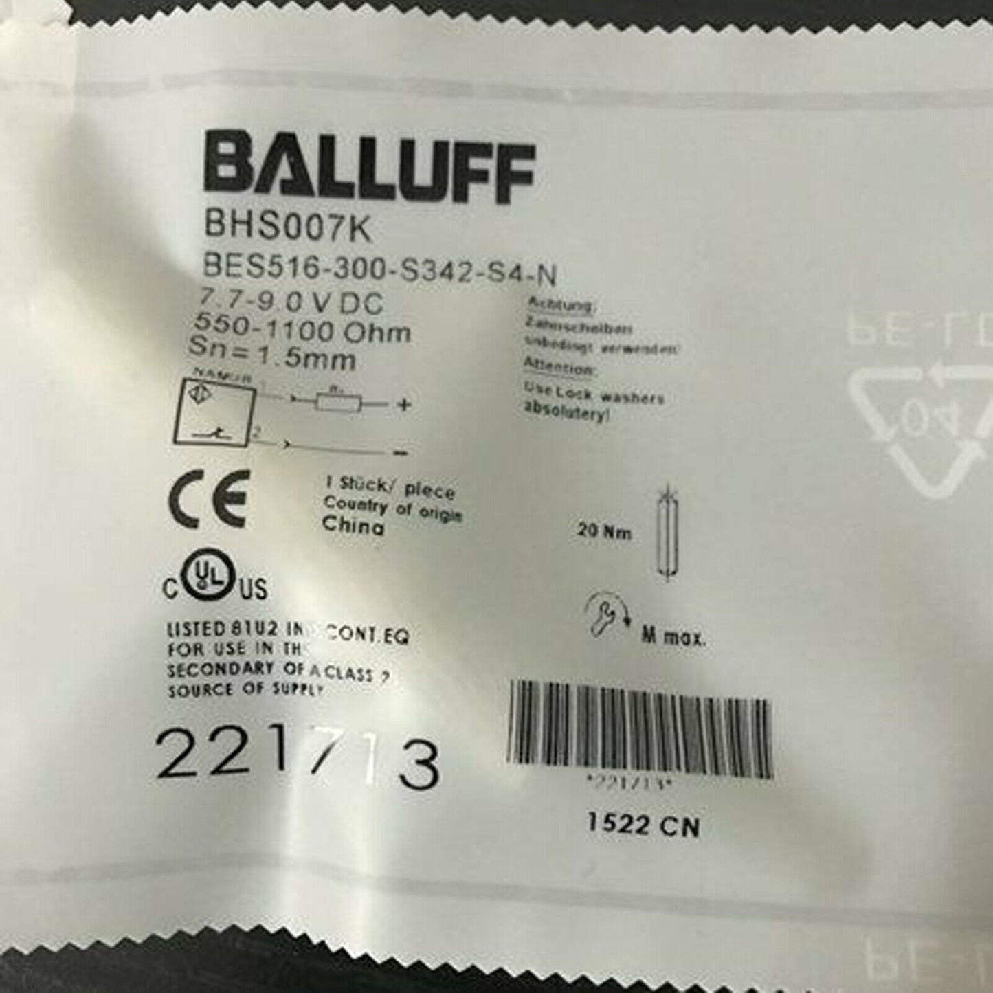 Balluff BES 516-300-S342-S4 Proximity Switch - BALLUFF