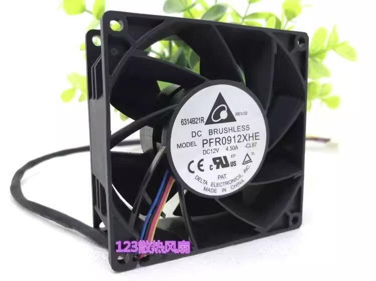 Delta PFR0912XHE 9038 DC12V 4.50A 9CM 4-Wire Violent Cooling Fan