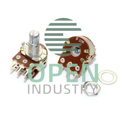 10PCS B10K Dual Stereo Potentiometer Pots Shaft S 15mm 6Pin M