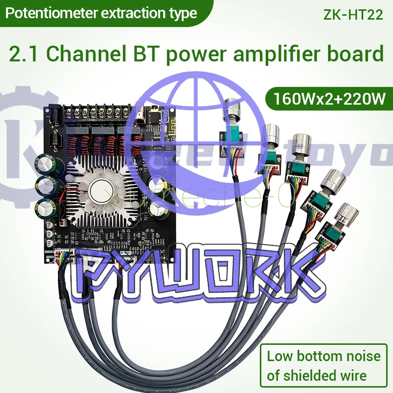HT22 TDA7498E Bluetooth Power Amplifier Board 2.1 Channel 160W*2+220W Subwoofer