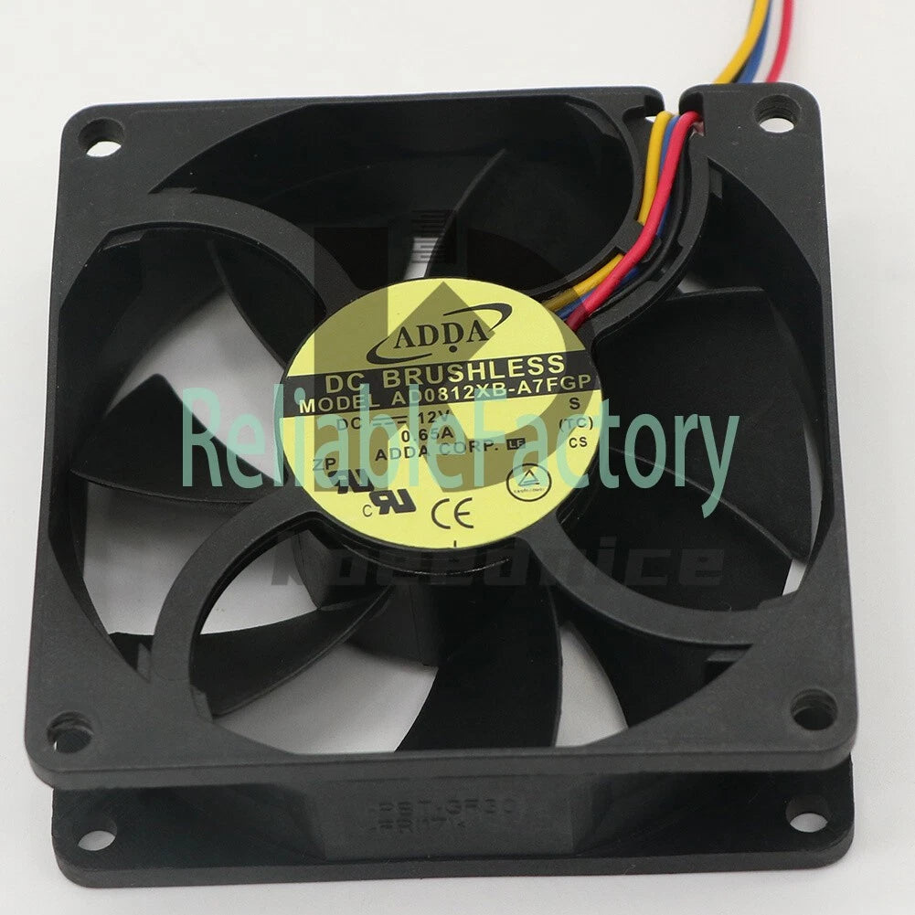 1PCS ADDA AD0812XB-A7FGP 0.65A 8025 Chassis 4-wire pwm Cooling Fan