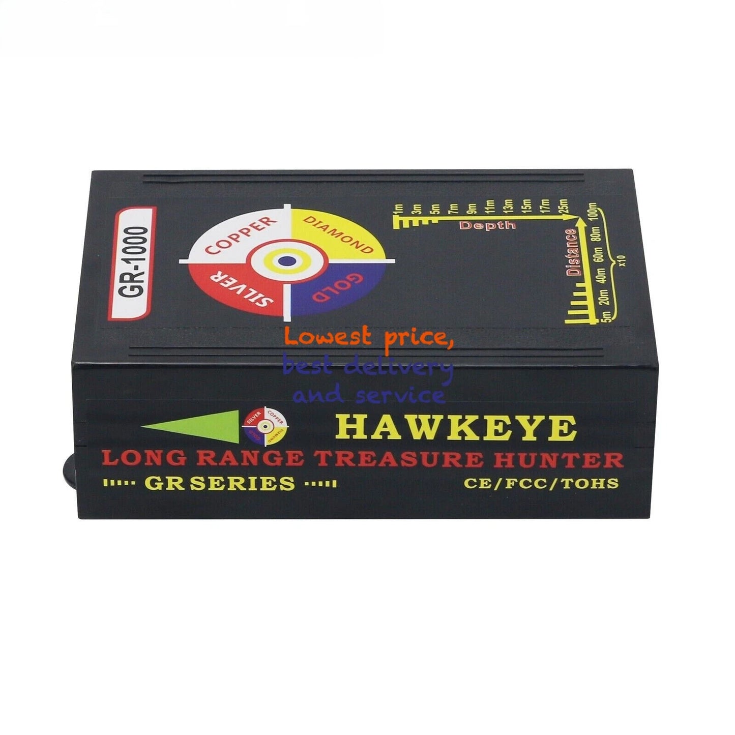 Gold Metal Finder HAWKEYE GR-1000 Plus Gold Detector Long Range Treasure Hunter