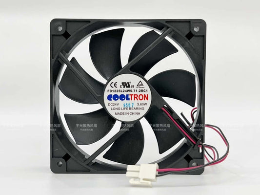 new COOLTRON FD1225L24W5-71-2RC1 12025 DC24V 3.60W 12CM 2-Wire Inverter Cooling Fan
