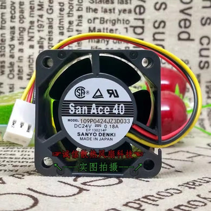 Sanyo 109P0424JZ3D033 4028 DC24V 0.18A 4-Wire Dual Ball Inverter Cooling Fan