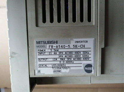 Used Mitsubishi Inverter FR-A540-5.5K-CH Tested Good Condition - MITSUBISHI