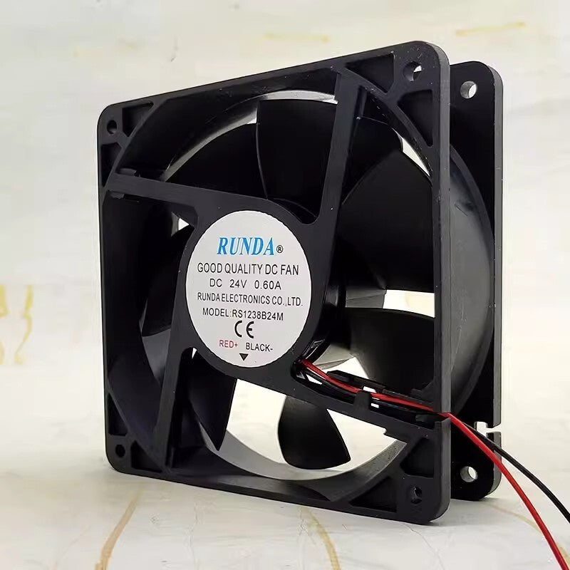 RUNDA RS1238B24M DC24V 0.60A 12038 12CM 2-Wire Inverter Cooling Fan