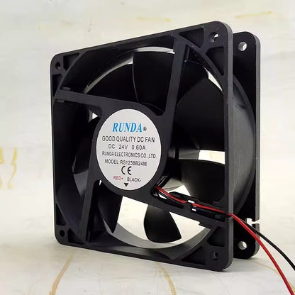 RUNDA RS1238B24M DC24V 0.60A 12038 12CM 2-Wire Inverter Cooling Fan
