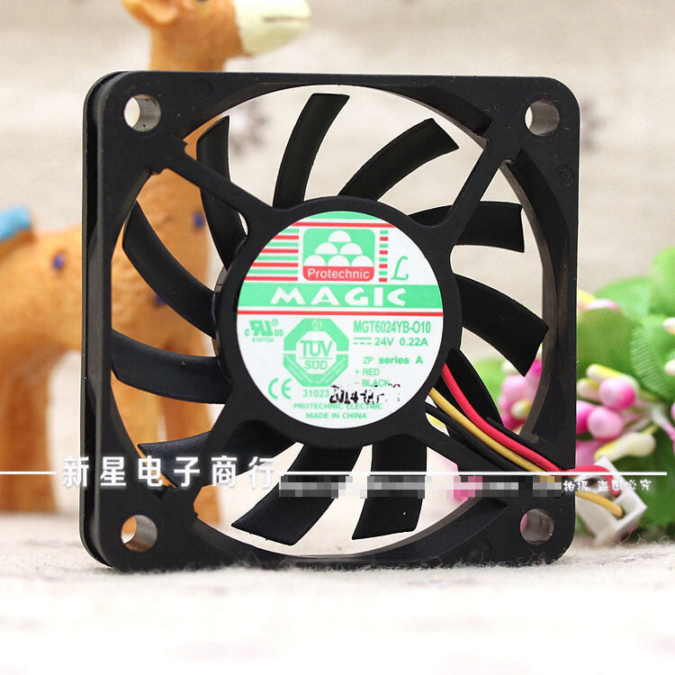 1pcs  MAGIC MGT6024YB-O10 6010 24V 0.22A 6CM double ball cooling fan 3pin