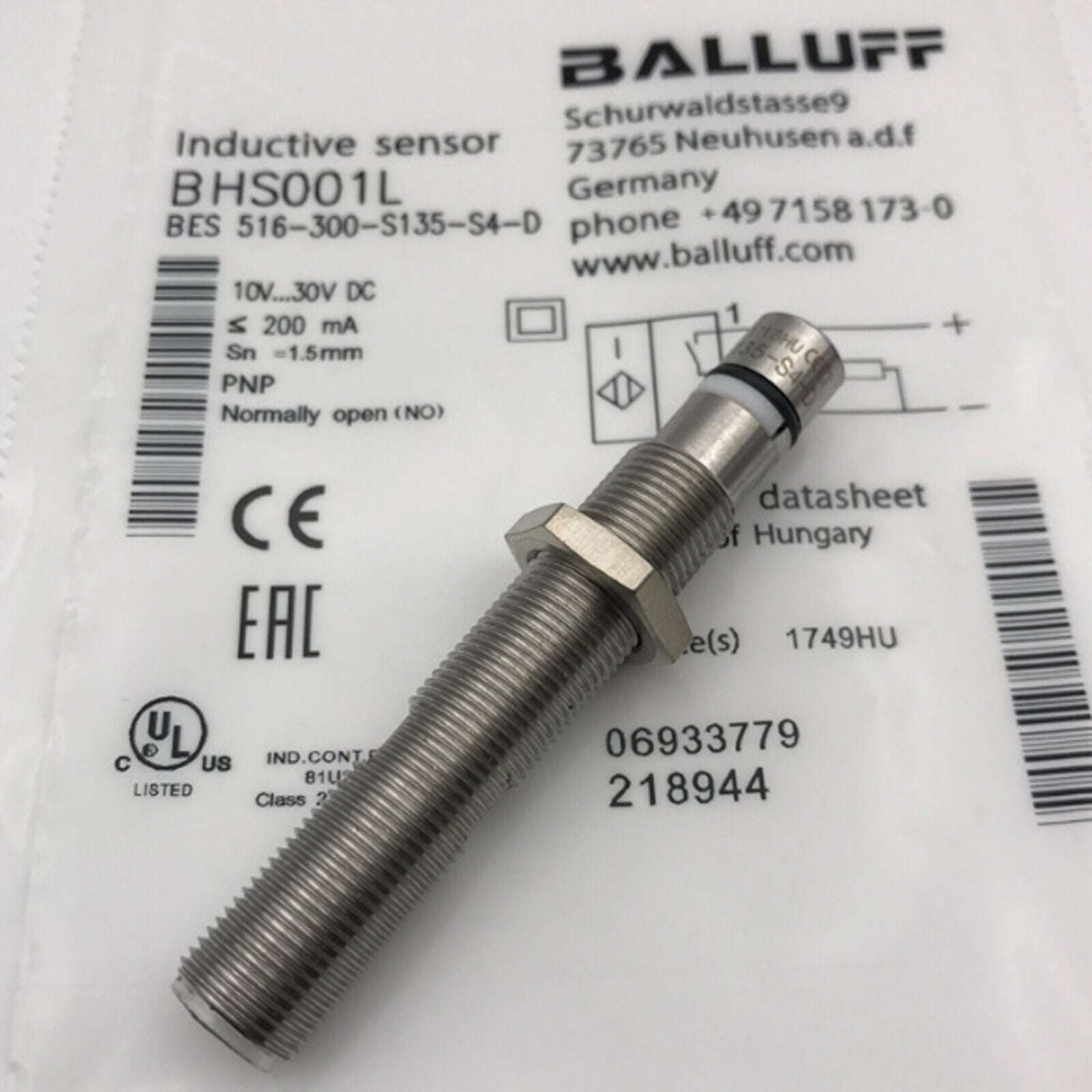 BALLUFF BES 516-300-S135-D PROXIMITY SWITCH SENSOR - BALLUFF