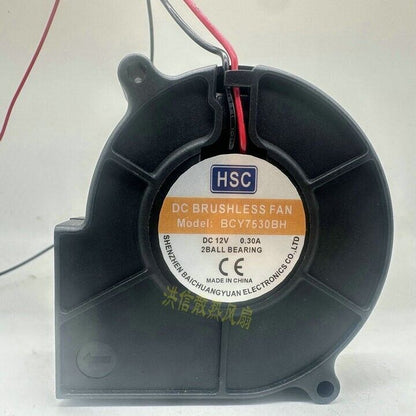 new 1pcs HSC BCY7530BH DC12V 0.30A 2-wire blower fan cooling fan