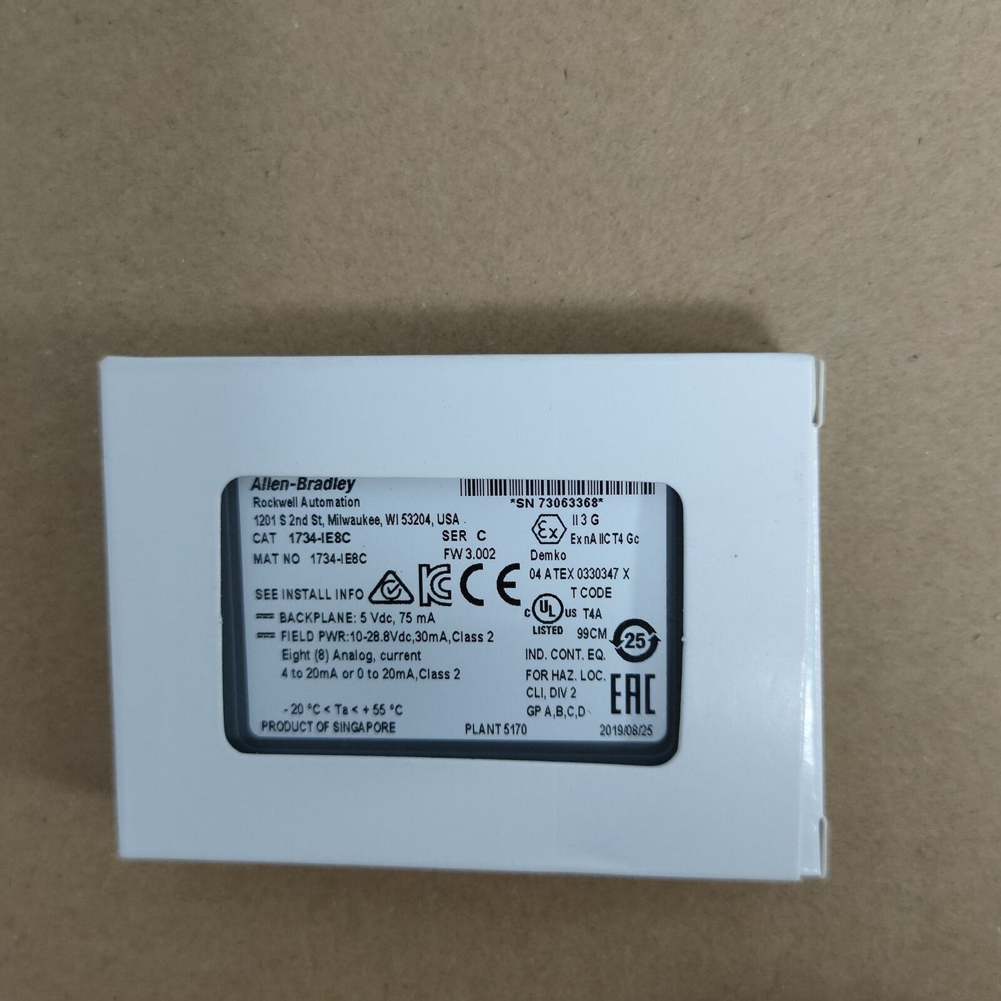 Allen-Bradley Point 8 Point Analog Input Module, IE8C - ALLEN-BRADLEY