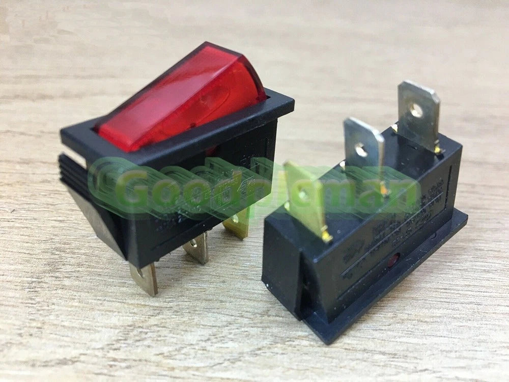1X 3 Pin 16A 250VAC Red Lamp T125 IP55 Merchant CMm SR-32 Power Rocker Switch