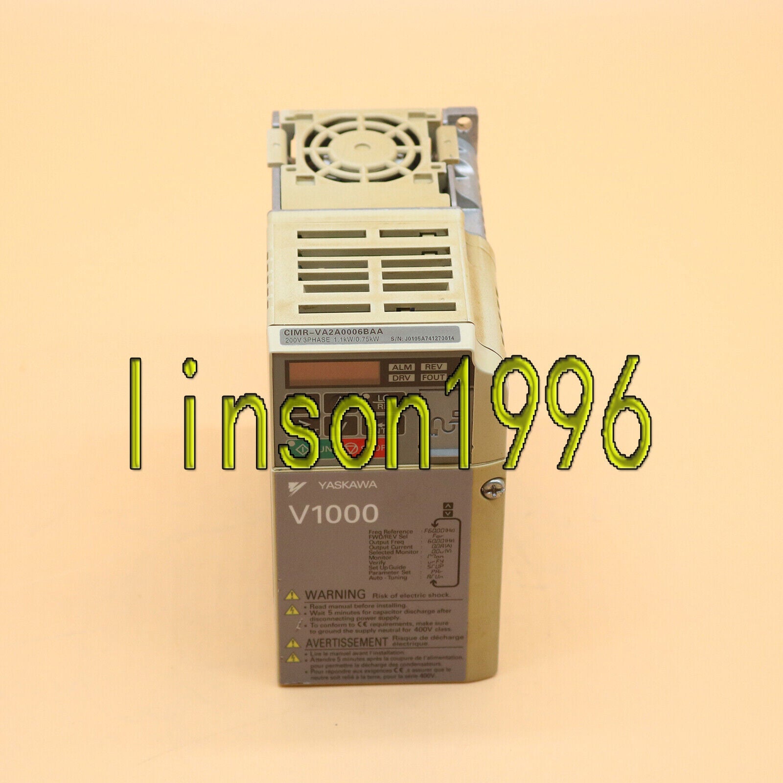 Yaskawa Inverter 0.75/1.1 KW 220V Model: CIMR-VA2A0006BAA - YASKAWA