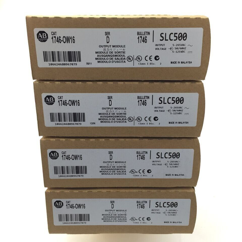 Factory Sealed Allen Bradley 1746-OW16 SLC 500 SerD Output Module New in Box - ALLEN BRADLEY
