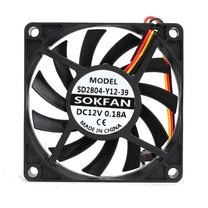 SOKFAN SD2804-Y12-39 7010 12V 0.18A 7cm 3-wire inverter heat sink fan
