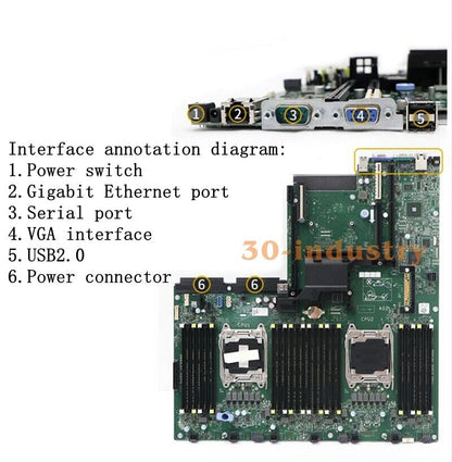 DELL R730 R730XD Motherboard LGA2011 64GB 599V5 WCJNT R53PY - DELL