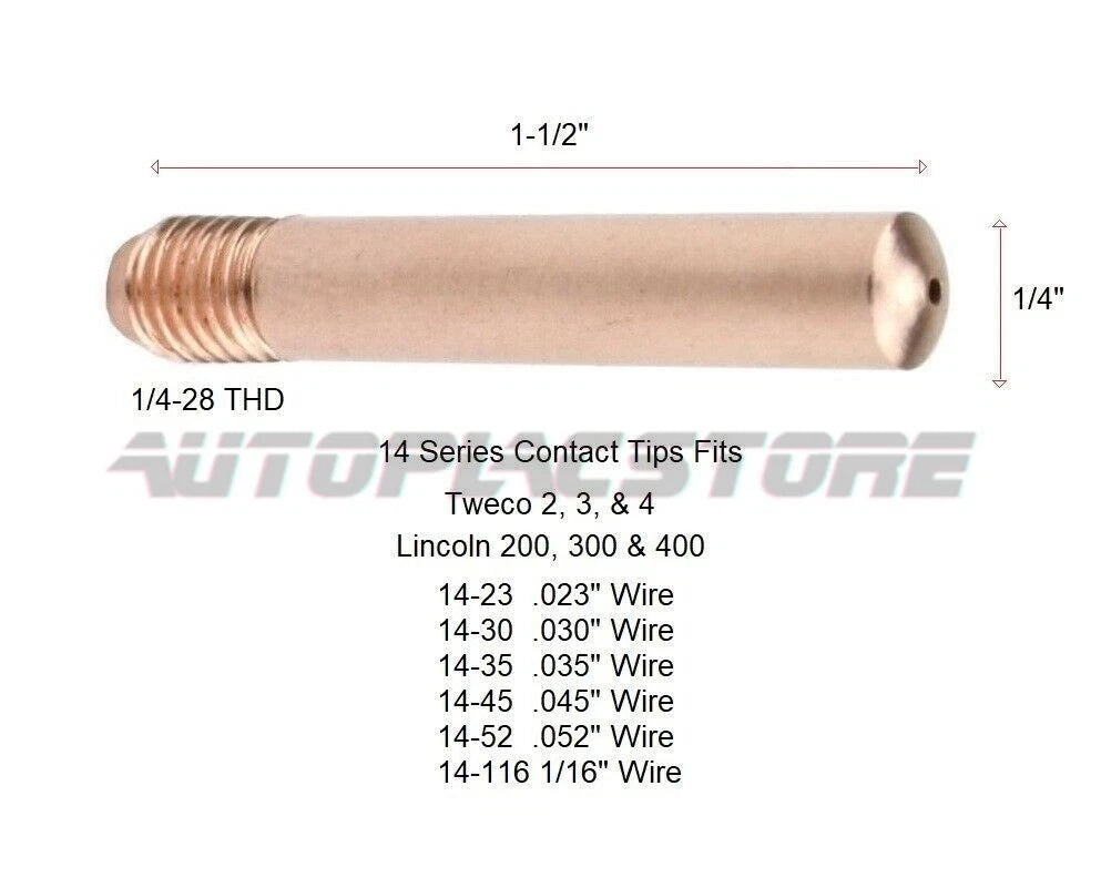 For SNAP-ON FM140 YA212 YA204 TWECO Style Mig Welder Contact tip .023 0.6mm #a