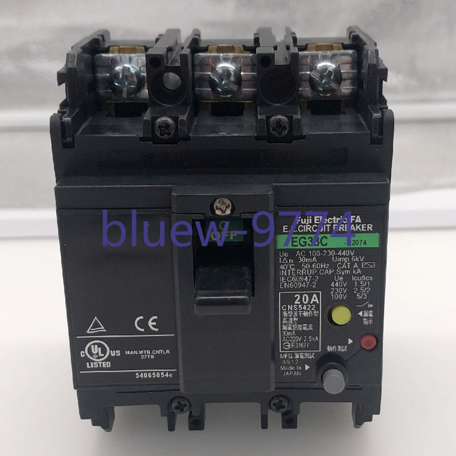 1-PC Fuji EG33C 20A 3P Circuit Breaker - FUJI