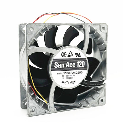new Sanyo SAN ACE 120 9SG1224G105 12038 24V 2A High Air Volume metal Fan 3-wire - SANYO