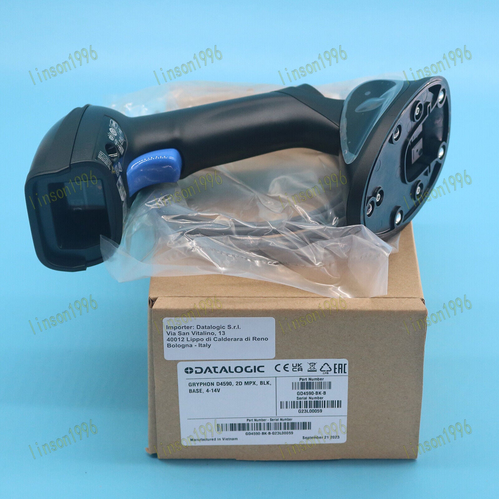 new Datalogic Gryphon Handheld Barcode Scanner Reader With Base GD4590-BK-B 1D 2D Datalogic