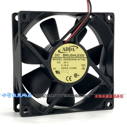 new ADDA AD0824HS-A71GL fan 80*80*25mm DC24V 0.16A 2pin